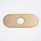 6 Inch Faucet Deck Plate for Bathroom Sink - Universal Fit for 1 Hole or 3 Hole 4 Inch Centerset Basins - Escutcheon Faucet Plate - Stainless Steel Faucet Hole Cover(Brushed Gold)