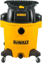DEWALT 12 Gallon Poly Wet/Dry Vac, 5.5 HP Shop Vacuum Wet Vacuum Cleaner for Workshop, Jobsite, Commericial Area, Large Pick-Up Capacity, Yellow,DXV12P