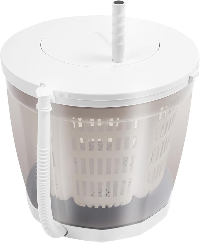 Mini Portable Washing Machine, 2 in 1 Hand Cranked Manual Clothes Non-Electric Washing Machine and Spin Dryer, 4.41lbs Capacity Washer/Dryer for Camping, Apartments, RV's (Grey Basic Model)