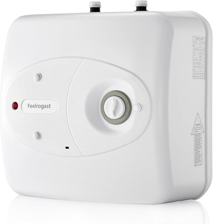 4 Gallon Electric Tank Water Heater, 120V 1500W Under Sink Instant Hot Tank Water Heater for RV, Camper, Kitchen, Food Truck, Wall or Floor Mounted, White