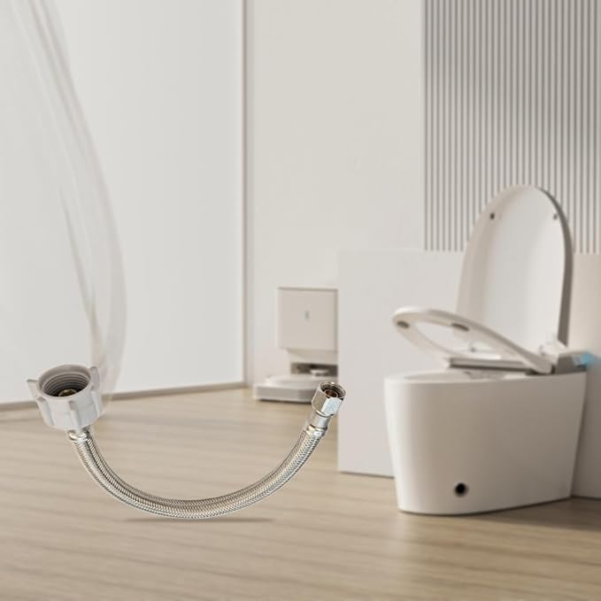 (48pcs 20 inch) PLUMBINGMASTER Toilet Water Supply Line,Toilet Connector Hose with Anti-Leaking Brass Nut