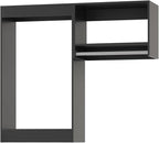 Modular Closet Organizer, 49" Wide with Hanging, Wood Tower Storage for Walk-in Closet, Wall-Mounted Wardrobe Organizer Kit, Black