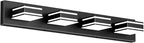 Ralbay Modern Black Vanity Light for Bathroom 4-Light 30inch Matte Black Modern LED Acrylic Bathroom Wall Lighting Fixtures Over Mirror