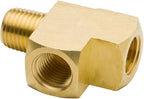 Legines Brass Street Tee 1/8" NPT Female x 1/8" NPT Male x 1/8" NPT Female Pipe Fitting, Barstock Male Run Tee, Oil Pressure T fitting Splitter (Pack of 2)