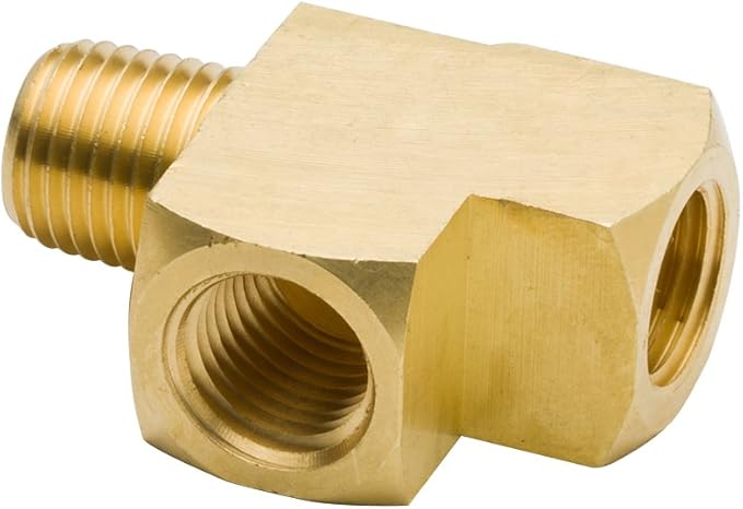 Legines Brass Barstock Male Run Tee, 1/2" NPT Female x 1/2" NPT Male x 1/2" NPT Female Street Tee Fitting (Pack of 2)