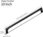 10 Pack 10 Inch(254mm) Hole Center Matte Black Modern Drawer Pulls Timeless Cabinet Pull Handle Vanity Pull Handle Classic Kitchen Cabinet Hardware, Screws Included, M-Black(10x10)