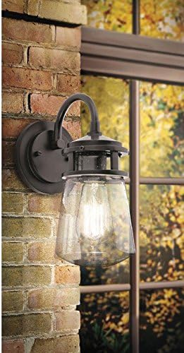 Kichler Lyndon 11.25" 1 Light Wall Light with Clear Seeded Glass Brushed Aluminum