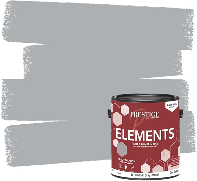 PRESTIGE Paints Elements Interior Paint and Primer in One, Eggshell, 1 Gallon, Gray Flannel