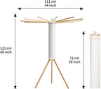 JOOM Tripod Clothes Drying Rack, Garment Rack Portable and Foldable Space Saving Laundry Drying Rack - Drying Rack Clothing 12 Rods Wooden