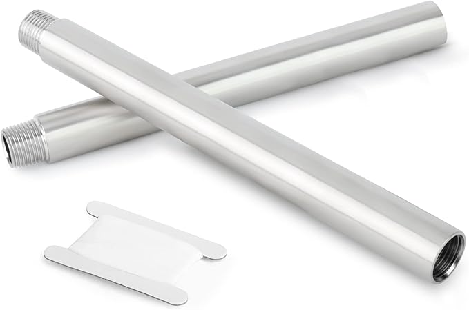 TAISHER 2PCS Stainless Steel Pipe Fittings, 1/4" NPT Male x 1/4" NPT Female Threaded, 10" Length Nipple Cast Pipe