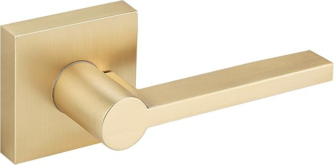 EHOMEWARE 1 Pack Gold Dummy Door Handle, Heavy Duty Single Sided Door Lever, Non Turning Interior Door Handles for Pull or Push Only