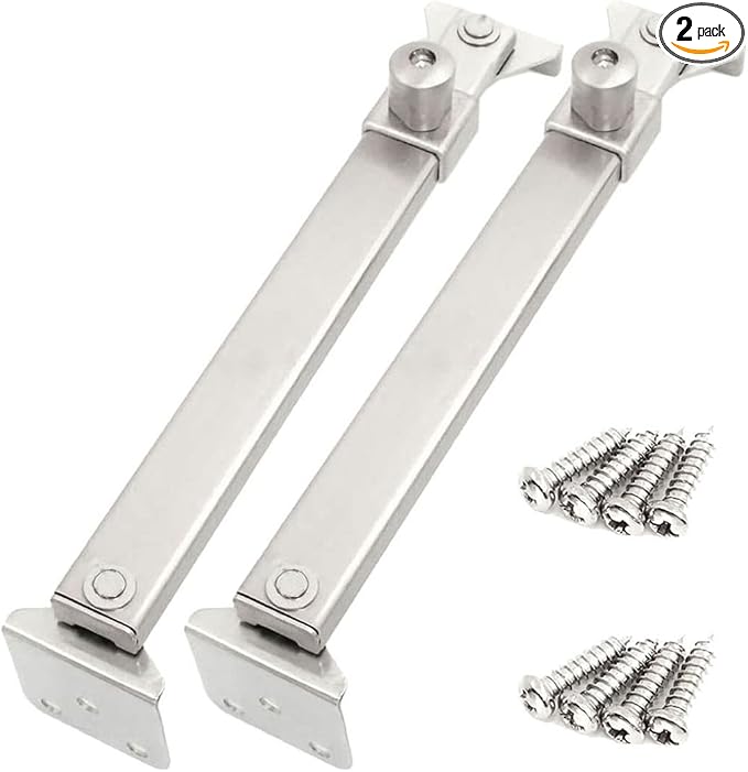 Window Hinges, Casement Window Stays, Casement Window Stopper, Casement Window Brace, Casement Window Lock, Angled Fixed Base, Sprayed Silver Style, 02 Model, 6 Fixed Slots, 1 Pair