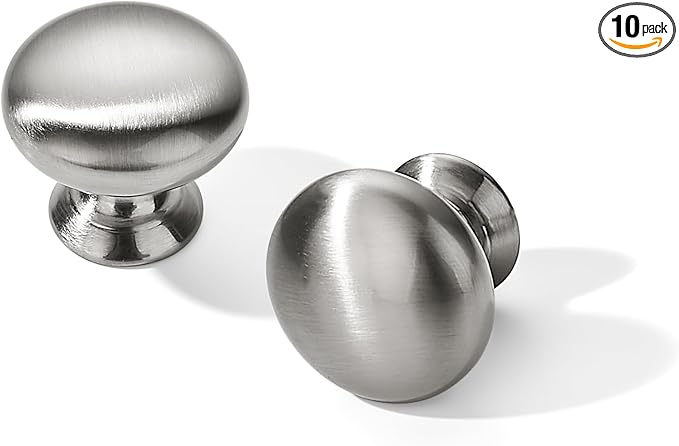 TUNNY 10 Pack Cabinet Knob- Brushed Nickel Furniture Hardware Handles for Kitchen Cabinets Bedroom Dresser Wardrobe Cabinet Pulls