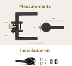 Mega Handles Ronn Privacy Door Handle - 3 Pack Reversible Interior Black Door Handle, Heavy Duty Bed & Bath Door Handles with Privacy Door Lock, Fits All Standard Doors - Matte Black