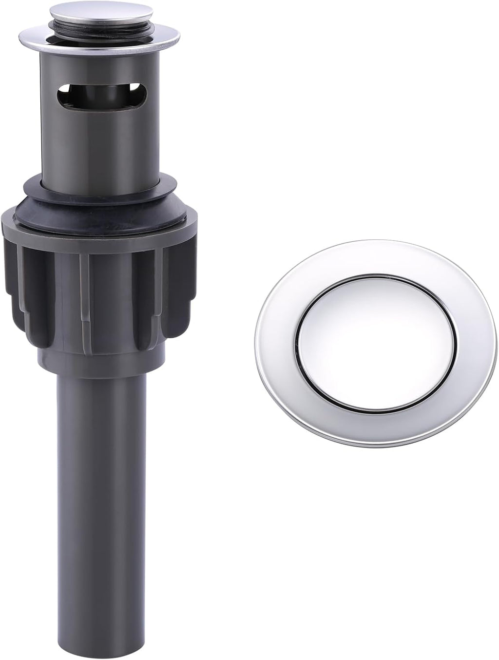 ALEASHA Bathroom Sink Drain with Overflow Vessel Sink Stopper,Pop Up Drain for Bathroom Sink Pop Up Drain Stopper for Hair Catcher,Chrome