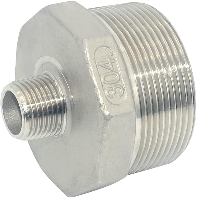 2" x 1/2" Male Threaded Reducing Nipple Fitting/Adapter,Stainless Steel SS304 NPT Pipe Hex Reducer