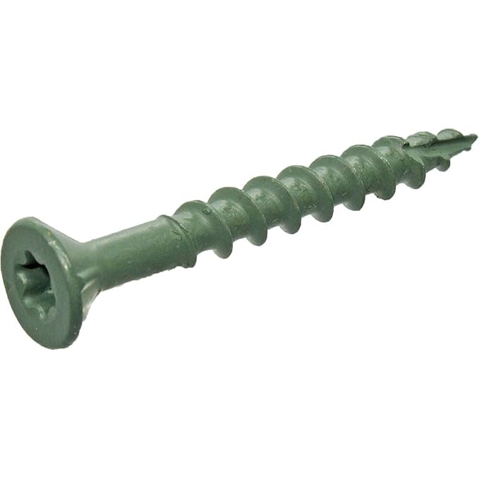 Grip-Rite L158ST1 PrimeGuard Plus #8 x 1-5/8" Wood to Wood Deck Screw, Green, 1lb Box