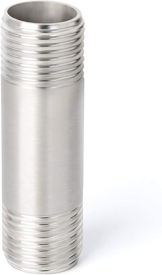 TAISHER 2PCS Stainless Steel Pipe Fittings, 1/2" NPT x 1/2" NPT Male Threaded, 2" Length Nipple Cast Pipe