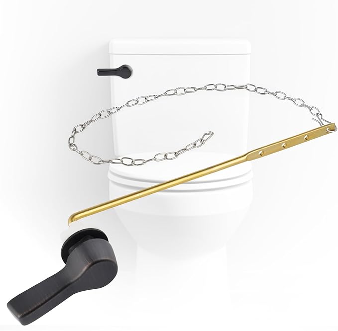 iFealClear Metal Toilet Handle Replacement Kit for Front Mount, Universal Toilet Flush Handle Replacement Compatible with Kohler, American Standard, TOTO, Mansfield, Solid Brass,Oil Rubbed Bronze