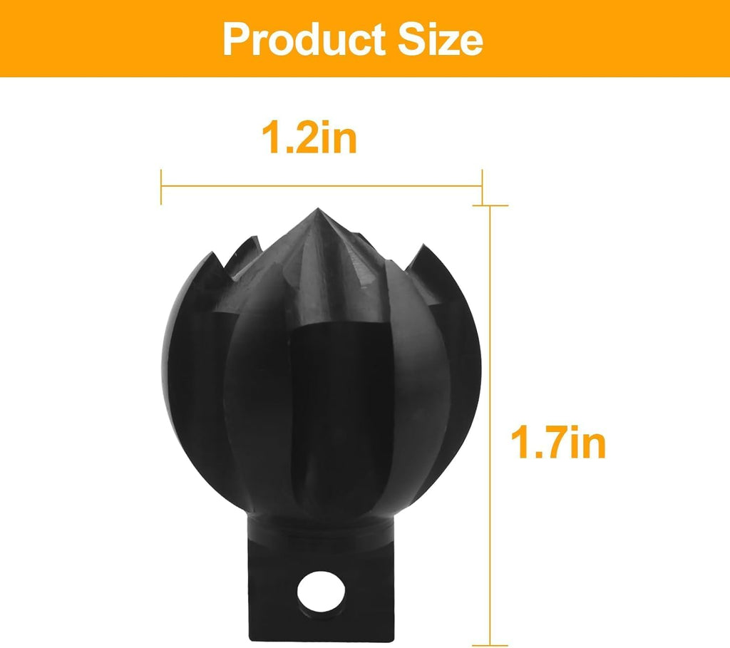 Drain Cleaner Cutter Heads 1-1/2 Inch Clog Chopper Multi Function Cuttin Tool, Black