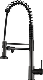 MENATT 3 Way Kitchen Faucet with Drinking Water Faucet, Dual Handles Pull Down Kitchen Faucet, 3 in 1 High Arc Water Filter Purifier Faucets, Matte Black