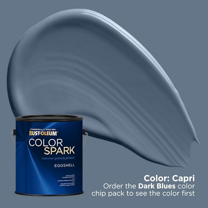 Rust-Oleum Color Spark Interior Paint and Primer in One, Eggshell, Capri, 1 Gallon