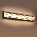 LED Wall Brushed Nickel Vanity Lights for Bathroom Light Fixtures 30W Adjust 3 Colors Modern Bath Lighing Over Mirror LED Vanity Light (5-Light,34inch)