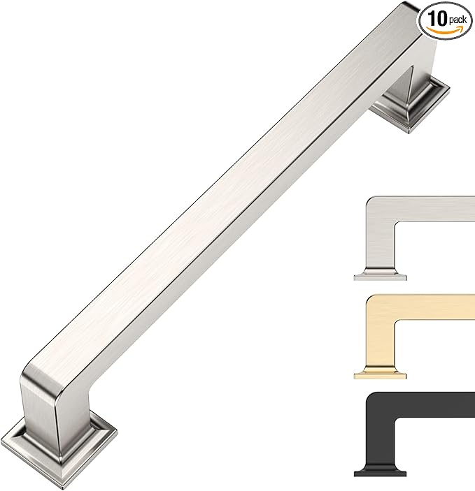 5 Inch 10 Pack Brushed Satin Nickel Cabinet Pulls Kitchen Cabinet Handles Kitchen Cabinet Hardware Kitchen Handles for Cabinets Cupboard Handles