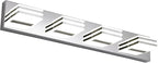 LED Vanity Lights for Bathroom 4 Light Bathroom Lamp over Vanity 27Inch Bathoom Mirror Light Fixtures Modern Bath Bar Lighting Chrome Vanity Lighting Fixtures 24W Restroom Light Fixture 6000K