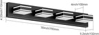 Ralbay Modern Black Vanity Light for Bathroom 4-Light 30inch Matte Black Modern LED Acrylic Bathroom Wall Lighting Fixtures Over Mirror