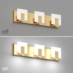 Aipsun Gold Bathroom Vanity Light Fixtures Modern LED 3 Lights Vanity Light for Bathroom Up and Down Wall Light Fixtures 6000K