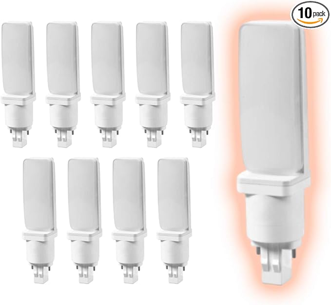GoodBulb 18 Watt Replacement Horizontal LED Plug-in Light Bulbs | Commercial 12 Watt Hybrid 2 Pin GX23 Base 3000K Warm White | High Output 1100 Lumens | 120° Beam LED PL Light Bulbs | 10 Pack