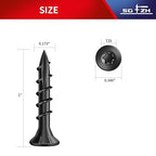 #8 x 1 Inch Deck Screws (205Pcs) 1lb. Carbon Steel, Black, Flat Head, Rust Resistant epoxy Coated, with T25 Star Bit