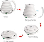 Ultrathin Upgraded Food Grade Silicone Travel Foldable Electric Kettle Boil Dry Protection Portable with Dual Voltage and Separable Power Cord,555ML 110-220V US Plug