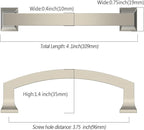 Asidrama 10 Pack 3.75 Inch(96mm) Brushed Satin Nickel Kitchen Cabinet Handles, Cabinet Pulls Kitchen Cabinet Hardware for Cupboard Drawer Pulls