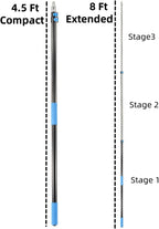 High Ceiling Fan Duster with 5-8 Foot Extension Pole, Extendable Reusable Cobweb, Feather, Window Cleaning Squeegee Kit
