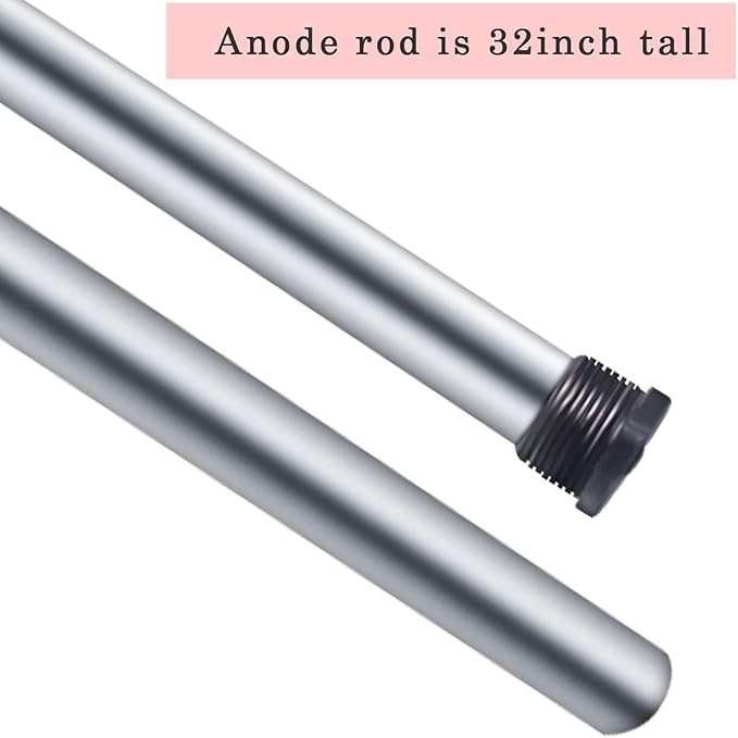 Podoy Magnesium Anode Rod for Hot Water Heater Compatible with Reliance Rheem Richmond GE Tanks Universal 32 Inches x Three Quarter 3/4" NPT Thread, 0.84" Diameter Hex Plug 2