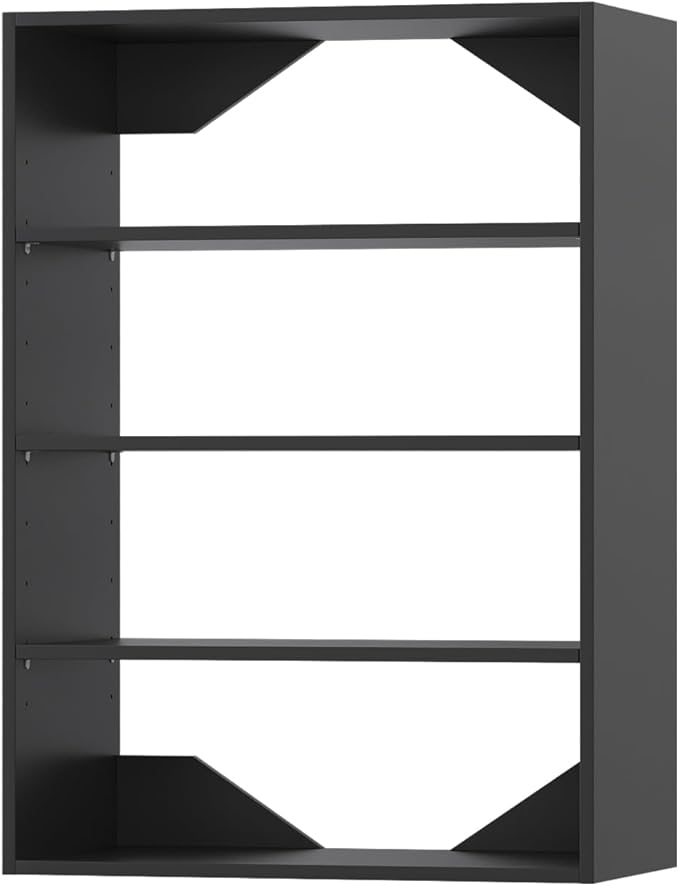 Short Tower Closet Unit, Modular Closet System, Wood Closet System Organizer with Storage for Walk In Closets, Clothing Rack Wardrobe for Hanging Clothes, Bedroom, Black, 19.5"W