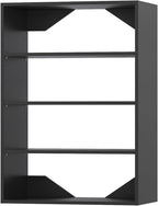 Short Tower Closet Unit, Modular Closet System, Wood Closet System Organizer with Storage for Walk In Closets, Clothing Rack Wardrobe for Hanging Clothes, Bedroom, Black, 19.5"W