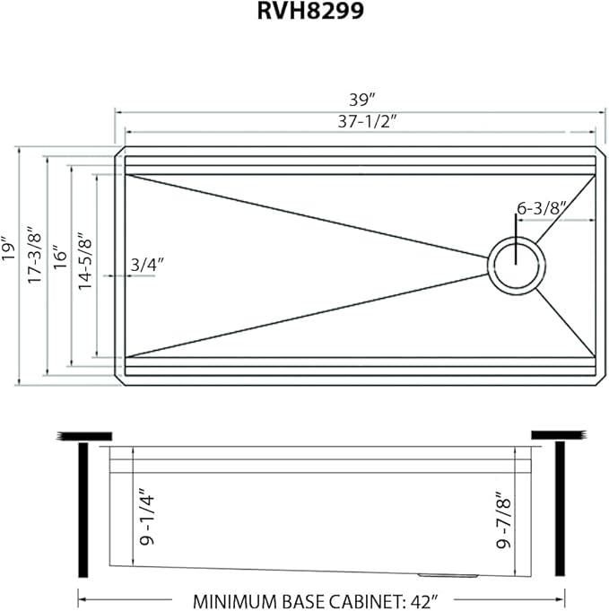 Ruvati 39-inch Workstation Kitchen Sink - Dual Tier Undermount Kitchen Sinks - 16 Gauge Stainless Steel Kitchen sink with Brushed Finish hides scratches - RVH8299