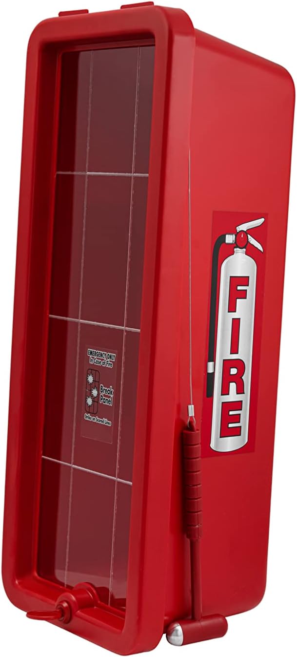 PRO&Family Fire Extinguisher Cabinet Fire Extinguisher Box Outdoor Fire Cabinet Mounted Fire Extinguisher Cabinet Fire Extinguisher Cover (3, Red with Hammer Attachment, 5 lb)