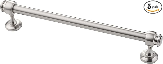 Alzassbg 5 Pack Brushed Satin Nickel Cabinet Pulls, 7 Inch(177.8mm) Hole Centers Cabinet Handles Kitchen Hardware Straight Bar for Cabinets and Drawer AL3082SN