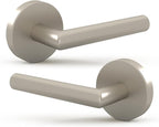 Mega Handles Ronn Dummy Lever Door Handle Set for Closet or French Doors, Single Side, Non-Turning Reversible Door Levers, Fits All Standard Door Sizes, Screws Included - Satin Nickel (2 Pack)