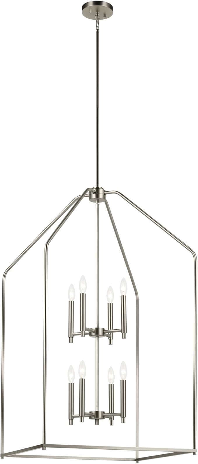 Kichler Madden 43" 8 XL Light Foyer Pendant in Brushed Nickel, Soft Modern Fixture, for Foyer, Over Large or Dining Room Table, (43" x 24.25"), 52724NI