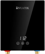 Electric Tankless Water Heater,SIVUATEK 6.5KW 240V, Compact Instant Hot Water Heater, Perfect for Under Sink, Bathroom Sink and Faucet, Space-Saving, Touch Control with LED Digital Display