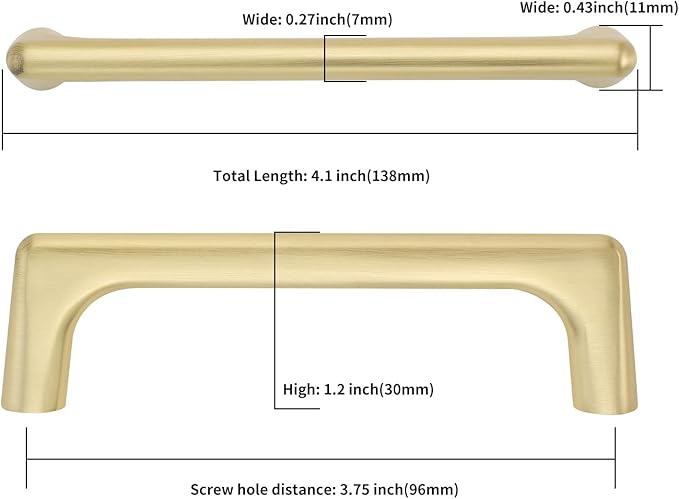 10 Pack Brushed Gold Cabinet Pulls 3.75 Inch Kitchen Cabinet Handles Cabinet Hardware Kitchen Handles for Cabinets Cupboard Handles Gold Dresser Pulls Drawer Handle
