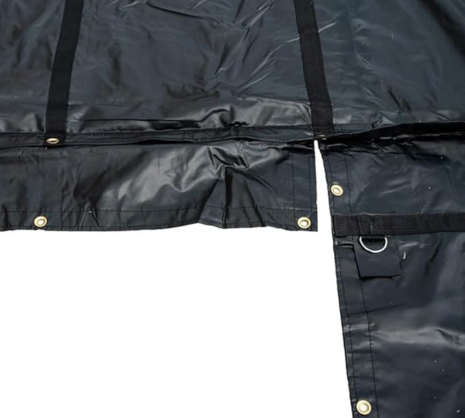 Mytee Products 24' x 27' Flatbed Trailer Lumber Tarp with 8 FT Drop - Heavy Duty Black 18 Oz Vinyl Waterproof Tarp for Truck/Trailers to Protect Cargo from Wind, Rain, Snow, and Sun