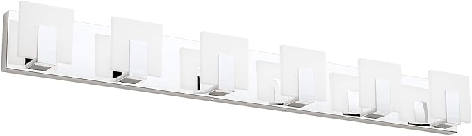 Aipsun 6 Lights Dimmable Modern LED Bathroom Vanity Light Acrylic Stainless Steel Chrome Up and Down Bathroom Wall Light Over Mirror(White Light 6000K)