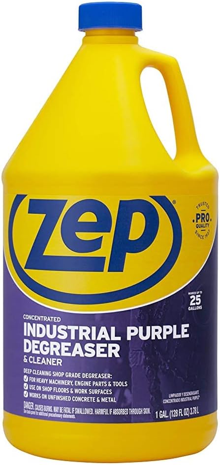 Zep Industrial Purple Cleaner and Degreaser Concentrate - 1 Gallon (Case of 2) R45802 - Powerful Deep Oil and Grease Cleaning Formula for Machinery, Engine Parts, Shop Floors, Garages, Works on