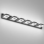 Tipace LED Modern Bathroom Vanity Light Fixtures (6-Light, 47.2-Inch),Acrylic Black Bathroom Wall Lighting Fixtures Over Mirror (Cool White 5500K) with Rotatable Vanity Lights Heads